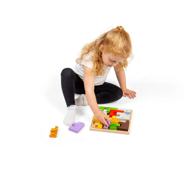 Bigjigs Toys Animal Lock-A-Block