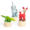 Bigjigs Toys Animal Push Ups - Elephant, Croc, Fox