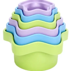 Green Toys Baby Toy Starter Set (First Keys Stacking Cups & Elephant)