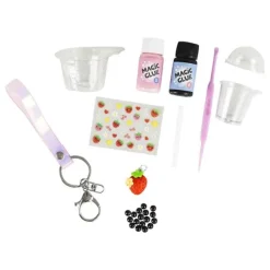 Tiger Tribe Bag Charm Kit - Strawberry Bubble Tea
