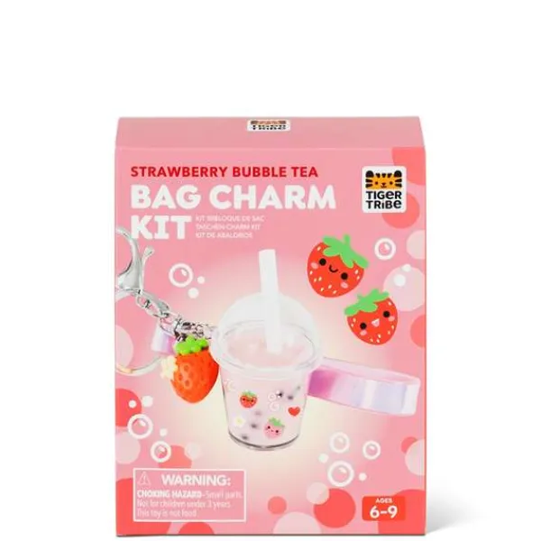 Tiger Tribe Bag Charm Kit - Strawberry Bubble Tea