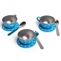 Bigjigs Toys Blue Polka Dot Tin Tea Set