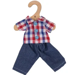 Bigjigs Toys Checked Shirt and Jeans (for Size Small Doll)