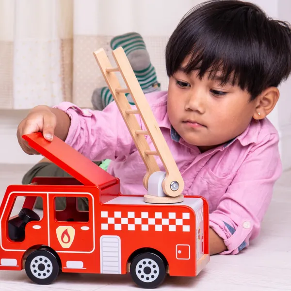 Bigjigs Heritage Playsets City Fire Engine - DAMAGED BOX