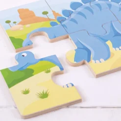 Bigjigs Toys Dinosaur (6 Piece Puzzles) - 3 Puzzles