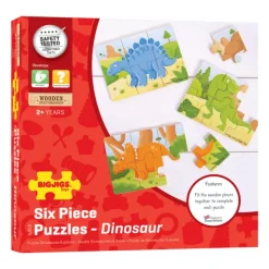 Bigjigs Toys Dinosaur (6 Piece Puzzles) - 3 Puzzles