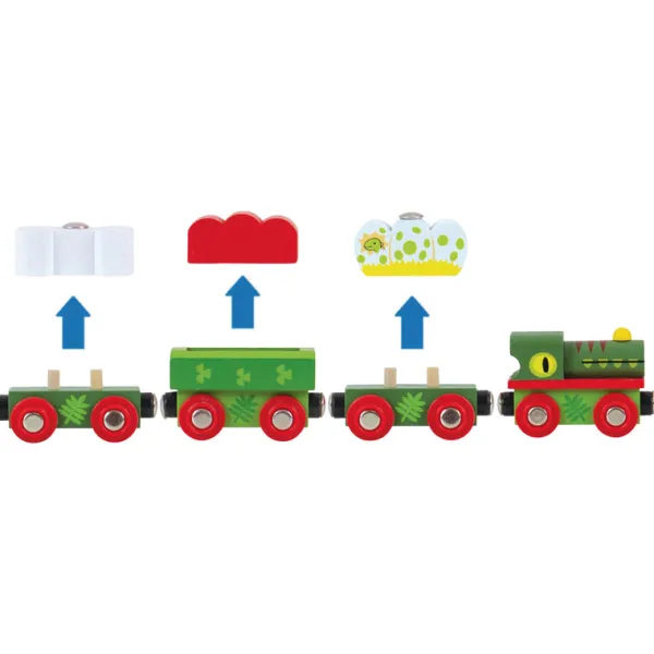 Bigjigs Rail Dinosaur Railway Engine and Carriages