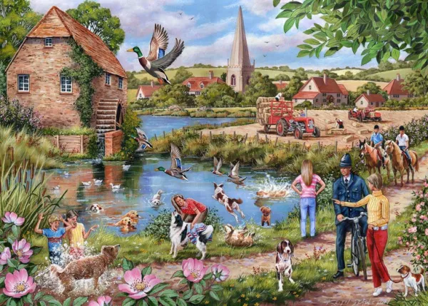 House of Puzzles Doggy Paddle - 1000 Piece Jigsaw Puzzle