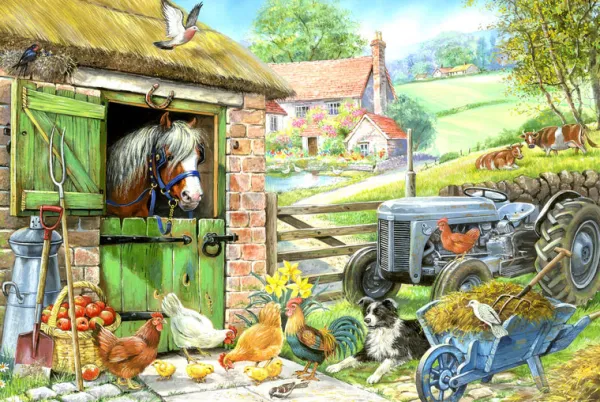 House of Puzzles Down On The Farm - BIG 250 Piece Jigsaw Puzzle
