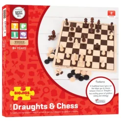 Bigjigs Toys Draughts and Chess Set