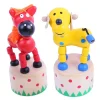 Bigjigs Toys Farm Animal Pushup (Pack of 2 - Horse and Dog)