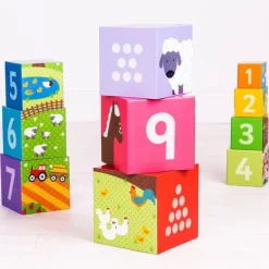 Bigjigs Toys Farmyard Stacking Cubes