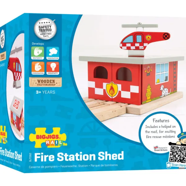 Bigjigs Rail Fire Station Shed