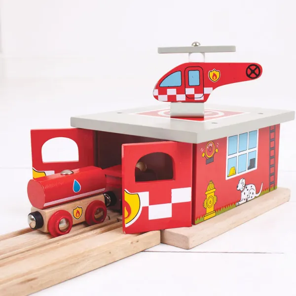 Bigjigs Rail Fire Station Shed