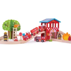 Bigjigs Rail Fire Station Train Set