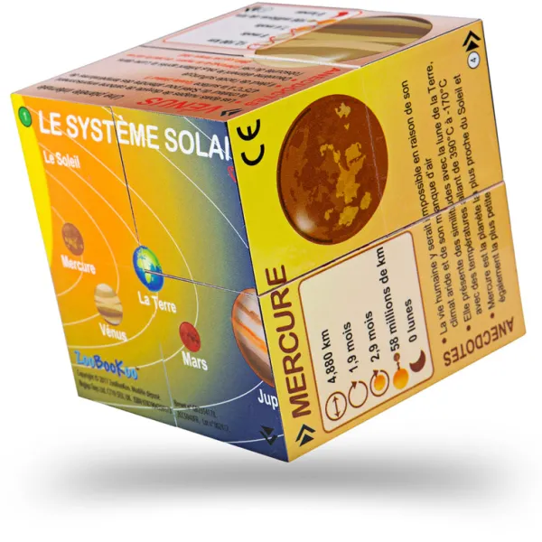 ZooBooKoo French Planets Solar System Statistics Cube Book