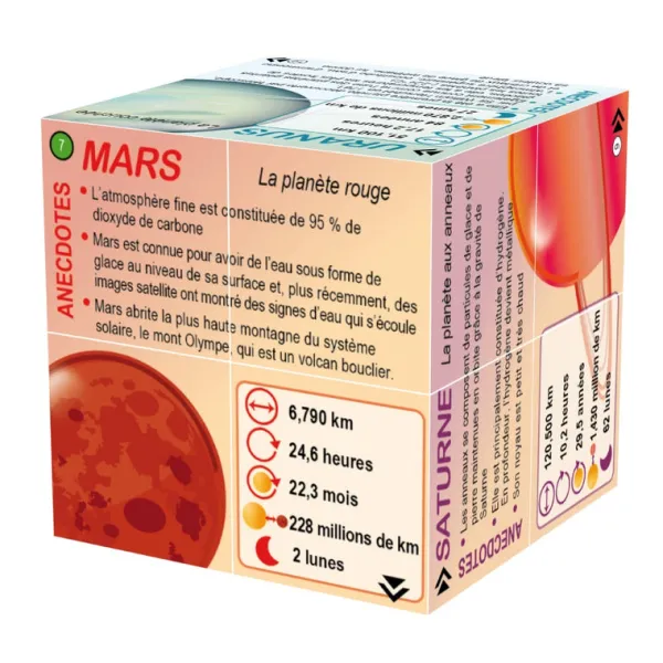 ZooBooKoo French Planets Solar System Statistics Cube Book