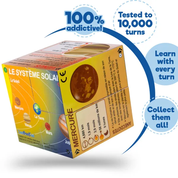 ZooBooKoo French Planets Solar System Statistics Cube Book