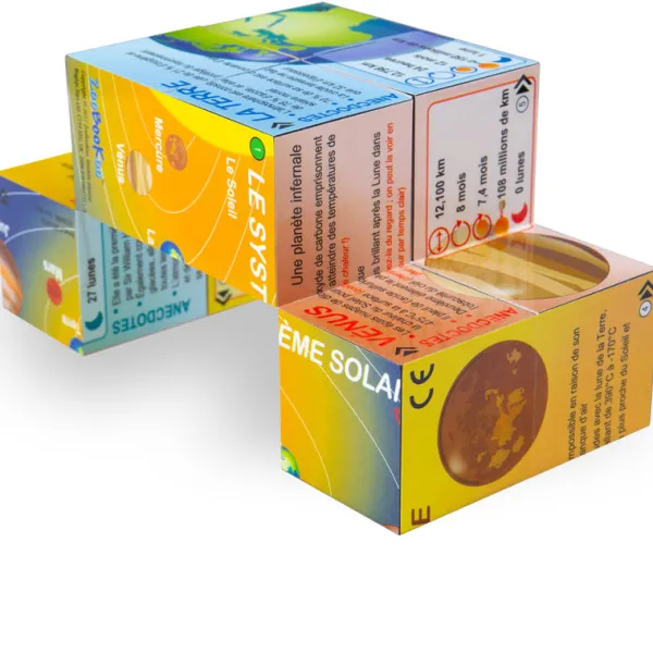ZooBooKoo French Planets Solar System Statistics Cube Book