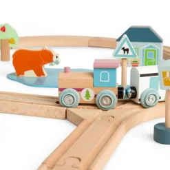 Bigjigs Toys FSC® Certified Train Set (Woodland Animal) - DAMAGED BOX