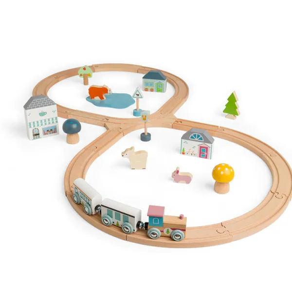 Bigjigs Toys FSC® Certified Train Set (Woodland Animal) - DAMAGED BOX