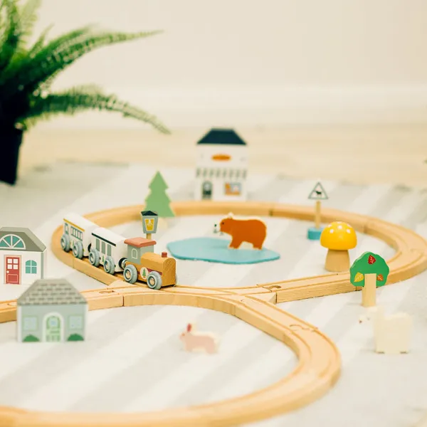 Bigjigs Toys FSC® Certified Train Set (Woodland Animal) - DAMAGED BOX