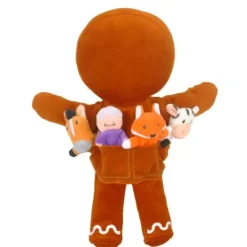 Fiesta Crafts Gingerbread Man Hand and Finger Puppet Set