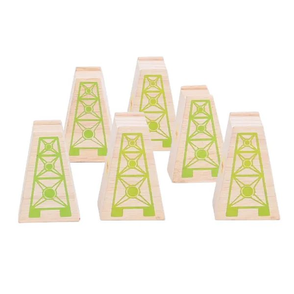 Bigjigs Rail High Level Blocks (Pack of 6)