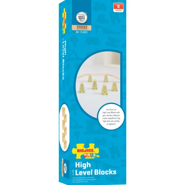 Bigjigs Rail High Level Blocks (Pack of 6)