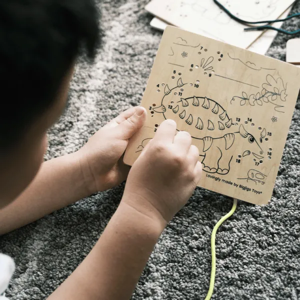 Bigjigs Toys Lacing by Numbers - Dinosaur