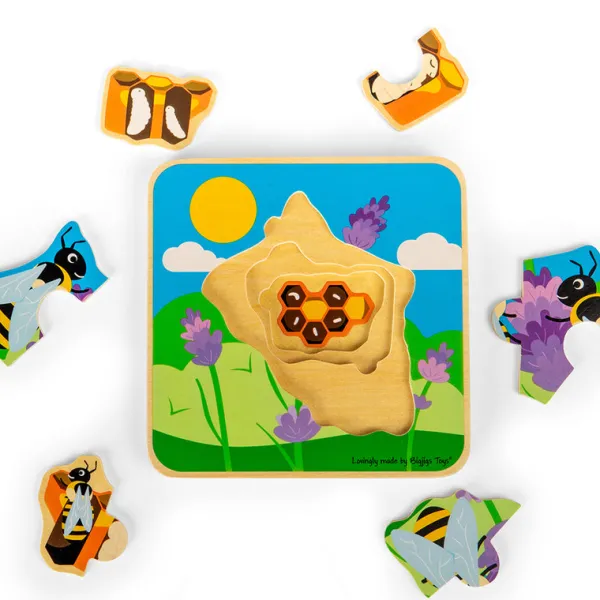 Bigjigs Toys Lifecycle Layer Puzzle - Honeybee