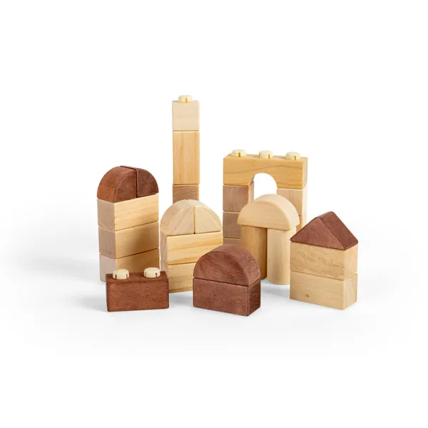 Bigjigs Baby Natural Click Blocks (100 Pieces)