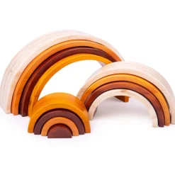 Bigjigs Toys Natural Wooden Stacking Rainbow - Large