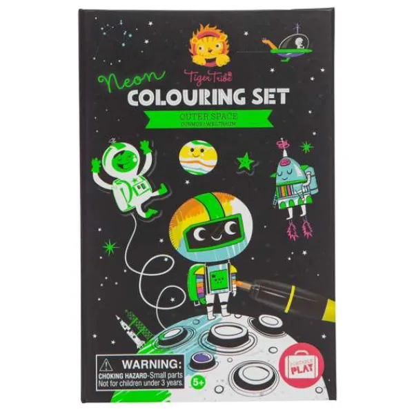 Tiger Tribe Neon Colouring Set - Outer Space