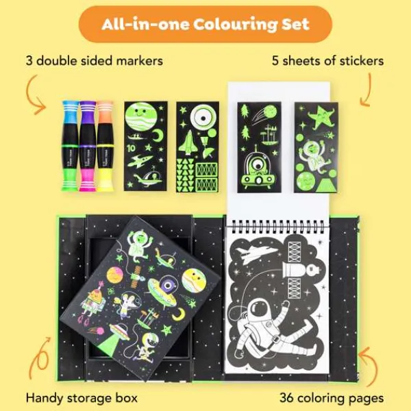 Tiger Tribe Neon Colouring Set - Outer Space