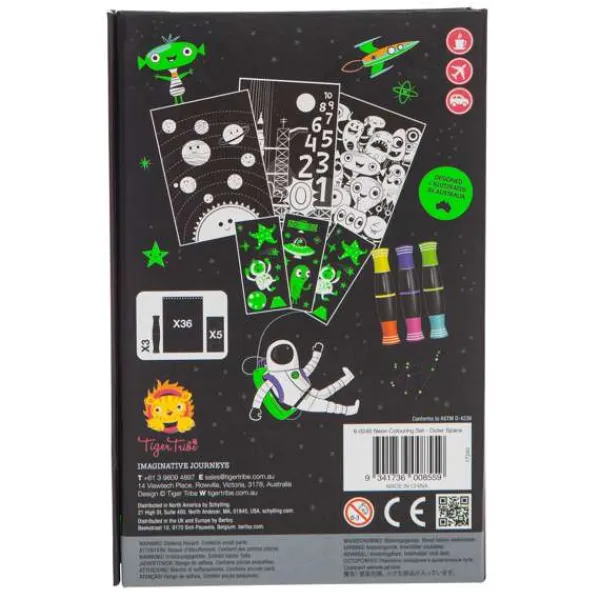 Tiger Tribe Neon Colouring Set - Outer Space