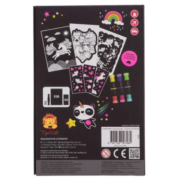 Tiger Tribe Neon Colouring Set - Unicorns and Friends