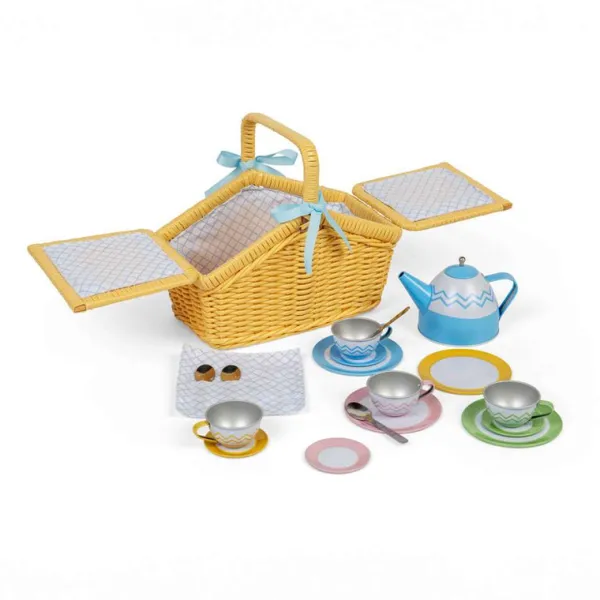 Bigjigs Toys Picnic Set in Yellow Basket