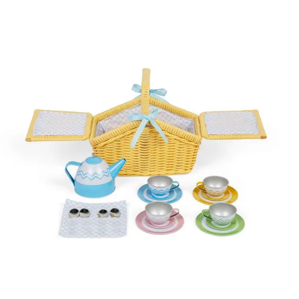 Bigjigs Toys Picnic Set in Yellow Basket