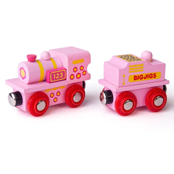 Bigjigs Rail Pink 123 Engine