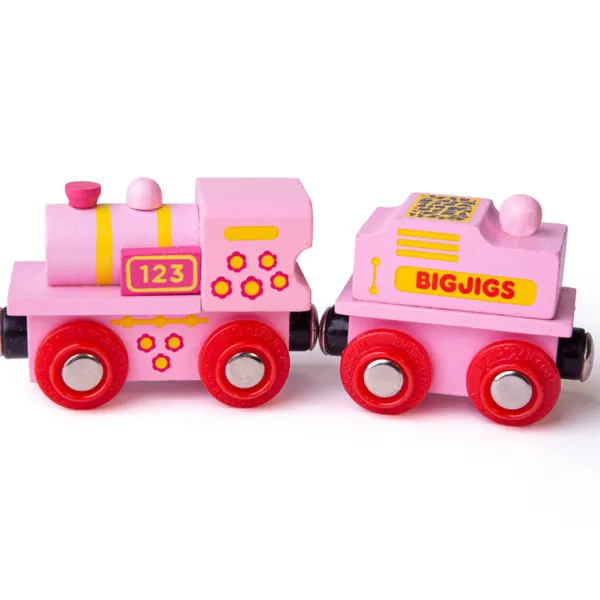 Bigjigs Rail Pink 123 Engine