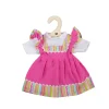 Bigjigs Toys Pink dress with striped trim (for Size Medium Doll)