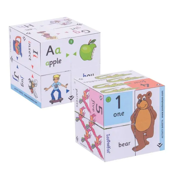 ZooBooKoo Pre-School Cube Book Pack - Alphabet and Numbers Cubes