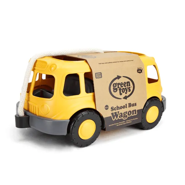 Green Toys Pull Along School Bus Wagon