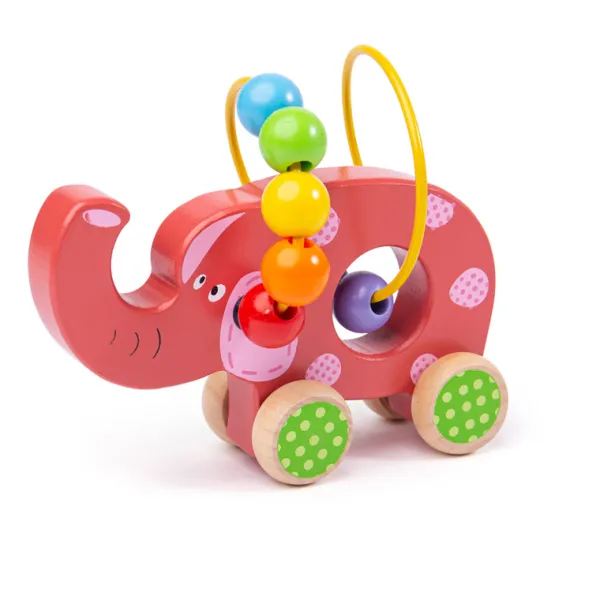 Bigjigs Baby Push Along Elephant Bead Frame