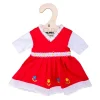 Bigjigs Toys Red Dress with Floral Trim (for Size Small Doll)