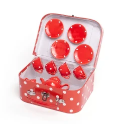 Bigjigs Toys Red Polka Dot Porcelain Tea Set
