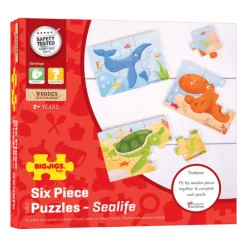Bigjigs Toys Sealife (6 Piece Puzzles) - 3 Puzzles