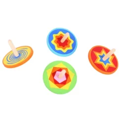 Bigjigs Toys Snazzy Spinning Tops (Pack of 4)