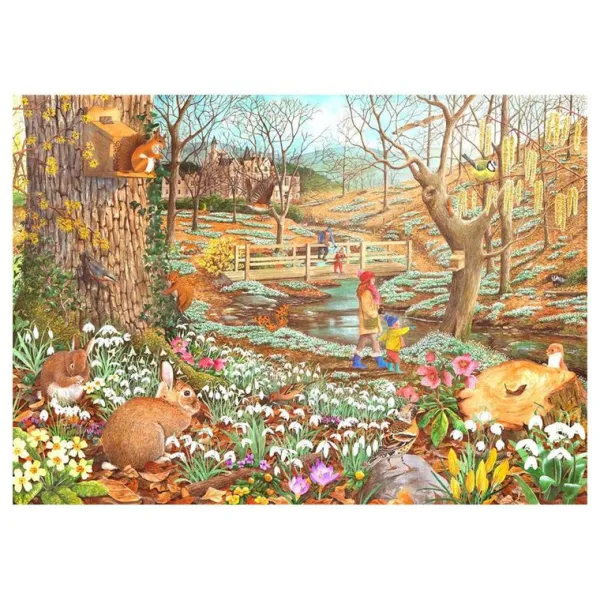 House of Puzzles Snowdrop Walk - BIG 500 Piece Jigsaw Puzzle